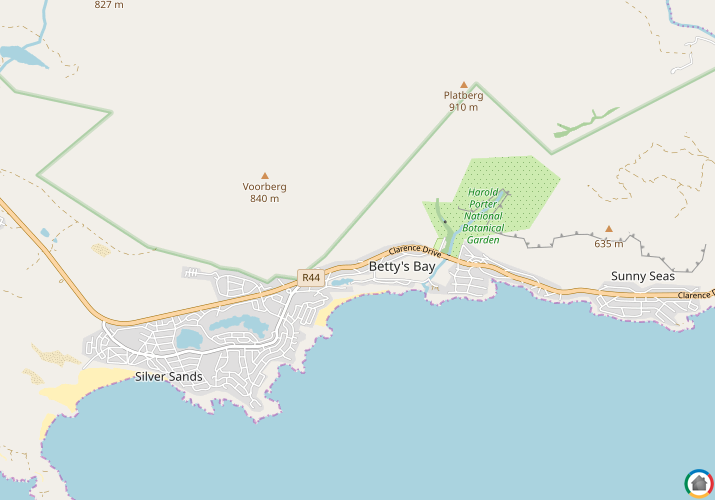Map location of Bettys Bay